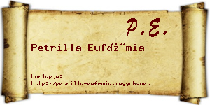 Petrilla Eufémia névjegykártya